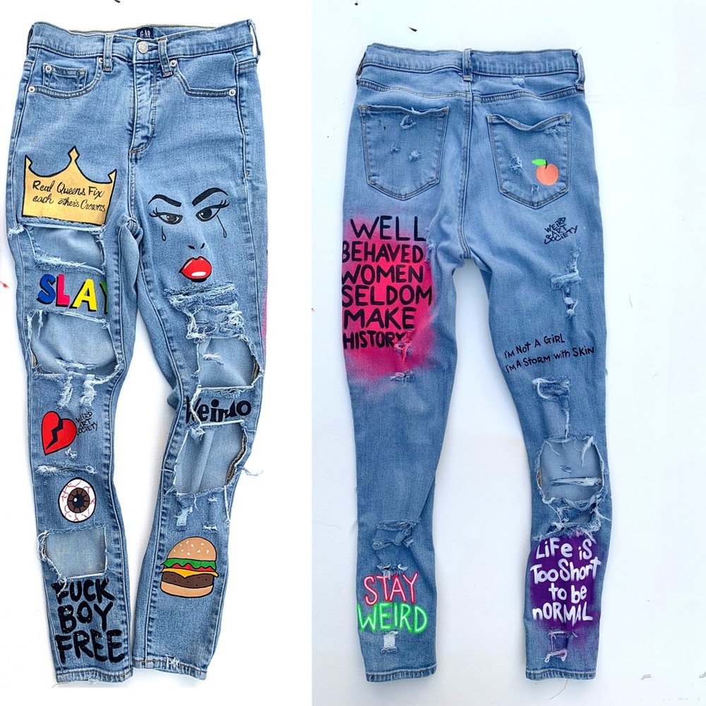 Women’s Distressed Jeans Custom Made